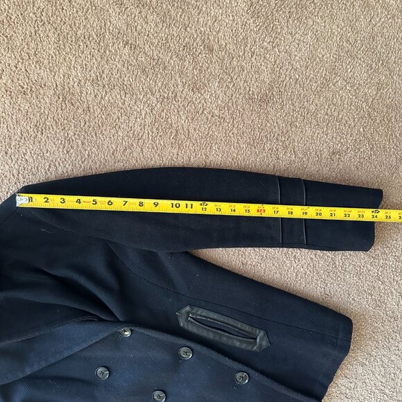 Michael Kors Pea Coat Womens 4 Double Breast Navy Blue Wool Polyester - Picture 9 of 14